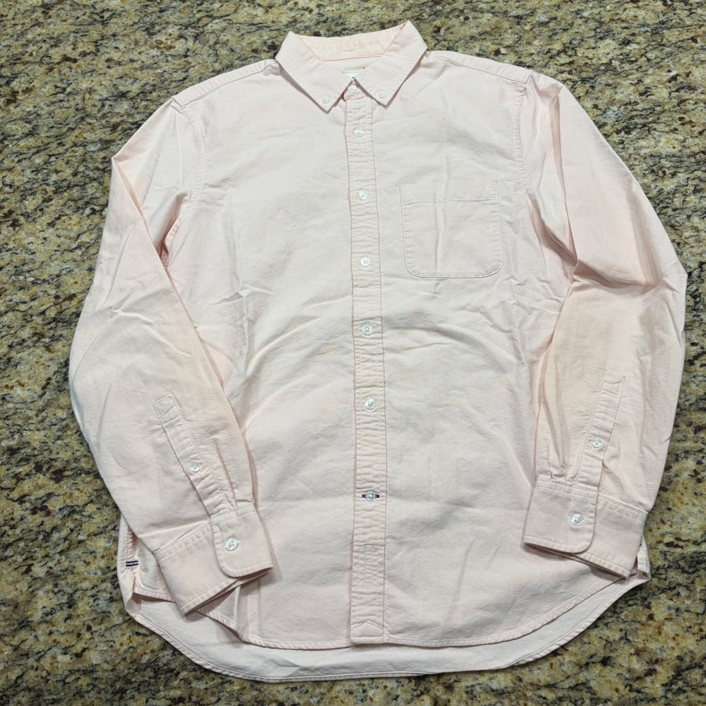 Club Monaco Mens Slim Fit Oxford Button Down Shirt Pink Long Sleeve Medium ws